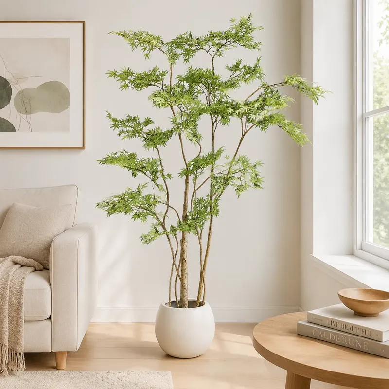 Dracaena Marginata - Lebensechter Künstlicher Japanischer Ahorn-Baum im Topf,