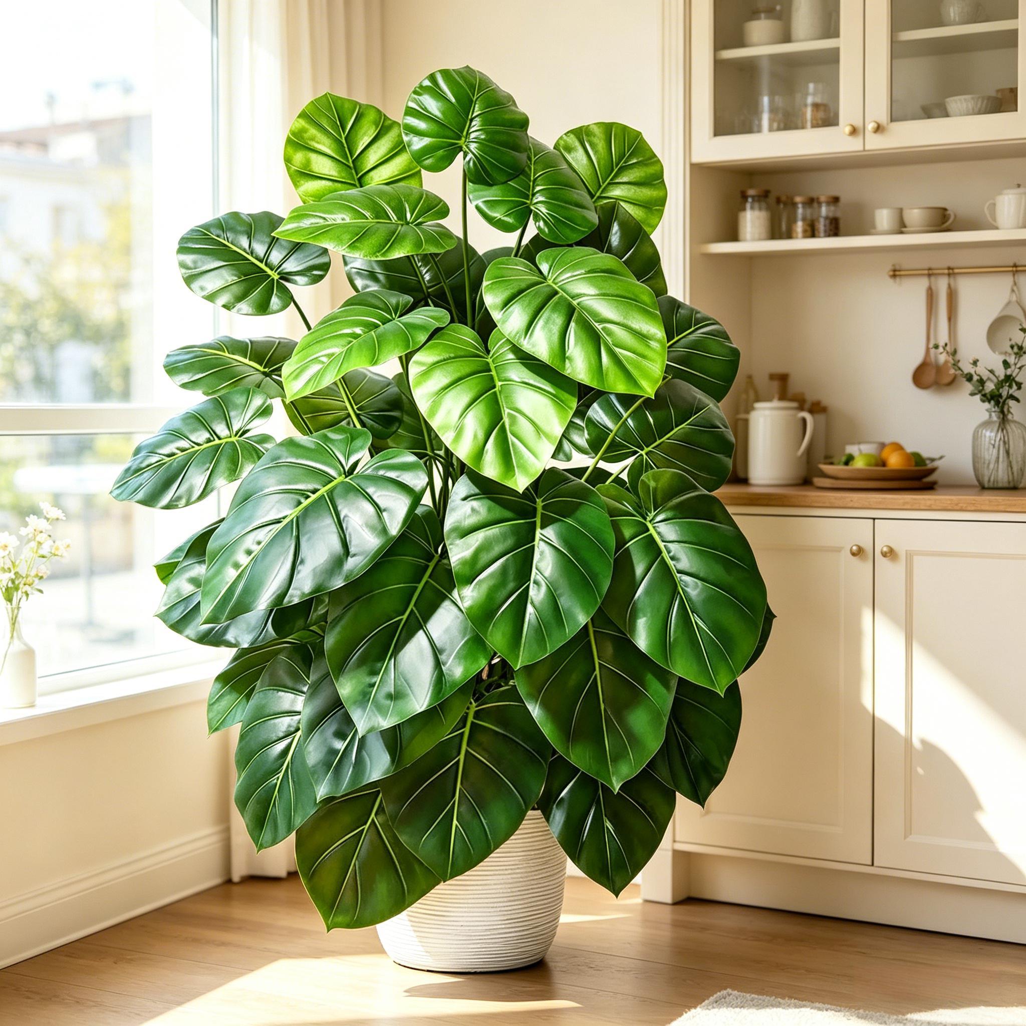 Monstera Adansonii - 60-105cm Lebensechte Künstliche Palme Lebendig Grüne