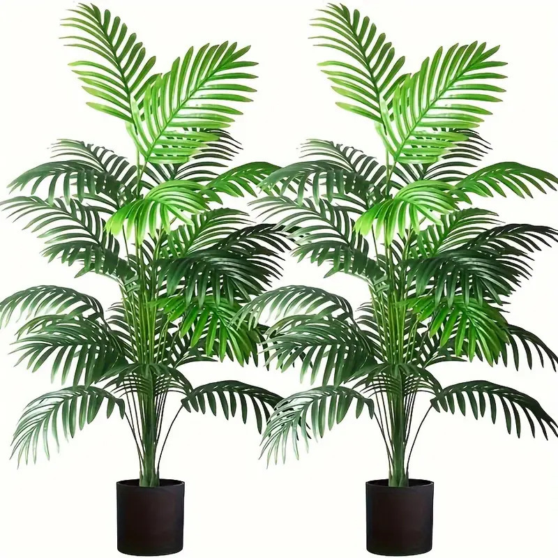 Monstera Adansonii - Künstliche Pflanzen mit 24 Blättern, Areca-Palmen,