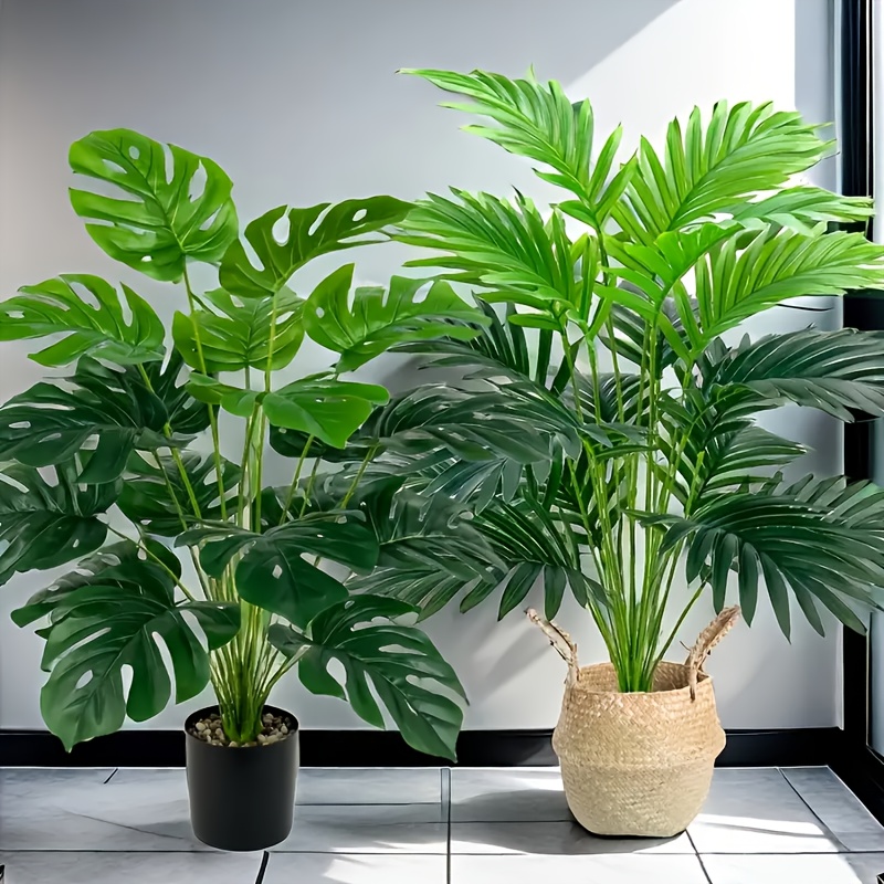 Monstera Adansonii - 2 Stück grüne 24 Blätter künstliche